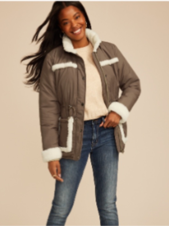 Maurices Jackets & Blazers - Maurices Sherpa Trimmed Puffer Jacket